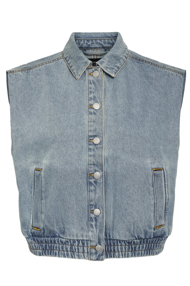 NMELSIE S/L BOMBER DENIM VEST VI583 27034307 LIGHT BLUE DENIM